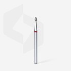 Diamond nail drill bit, rounded “bud” , red, head diameter 1.6 mm/ working part 3.4 mm