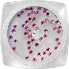 Crystal stones - Light Rose, Holographic SS4 - 50 pcs / jar