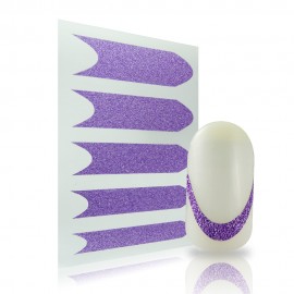 Glitter French Sticker - 14 - Purple