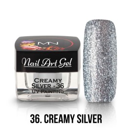 UV Painting Nail Art Gel - 36 - Creamy Silver - 4g