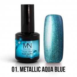 Gel Polish Metallic no.01. - Metallic Aqua Blue 12 ml