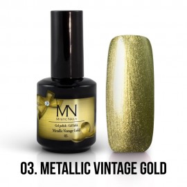 Gel Polish Metallic no.03. - Metallic Vintage Gold 12ml