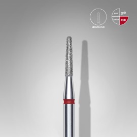 Diamond nail drill bit, “frustum”, red, head diameter 1.8 mm/ working part 8 mm